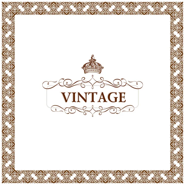 Decoración vintage vectorial marco ornamento floral — Vector de stock