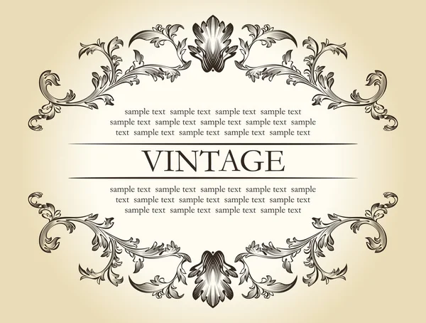 Vektor vintage royal retro frame ornament dekor text — Stockvektor