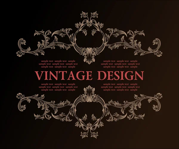 Decoración de ornamento de marco retro real vintage vectorial — Archivo Imágenes Vectoriales