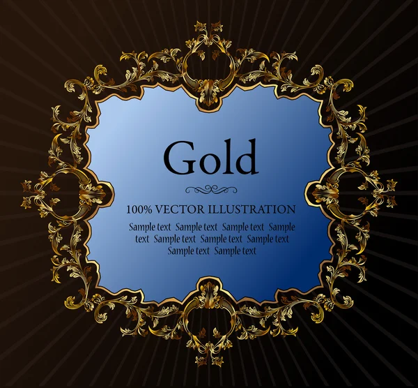 Vector vintage real retro marco ornamento oro — Archivo Imágenes Vectoriales