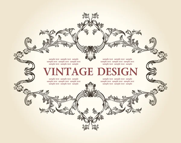 Vector vintage royal old frame ornament decor text — Stock Vector