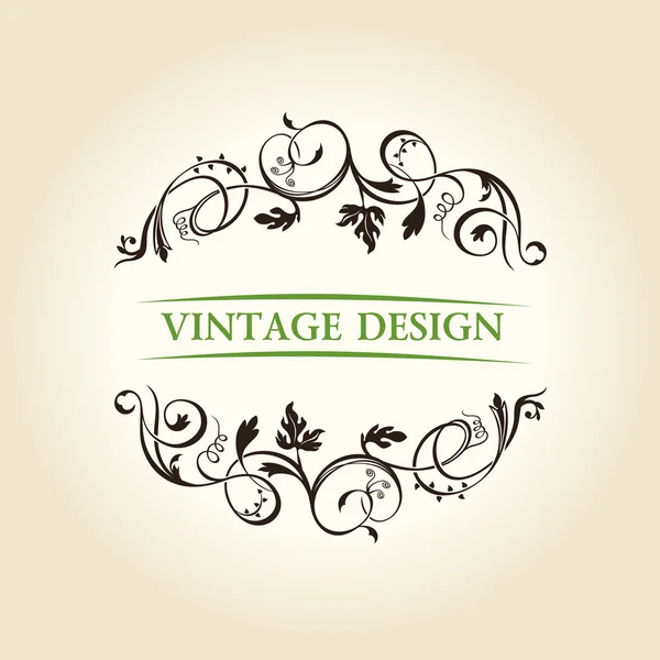 Decoración vintage etiqueta ornamento diseño emblema — Vector de stock