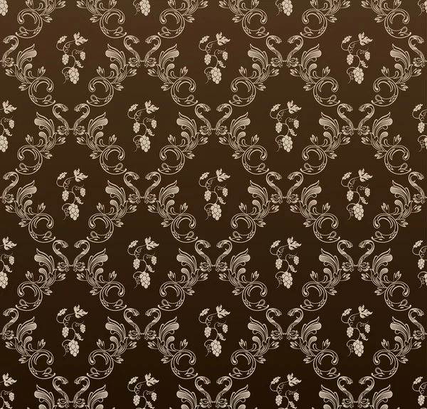 Fond d'écran sans couture raisin noir vintage — Image vectorielle