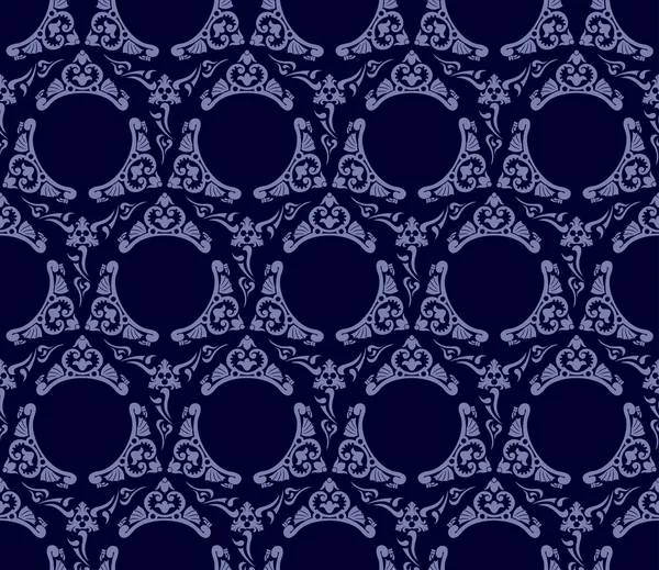 Seamless wallpaper background vintage blue black — Stock Vector