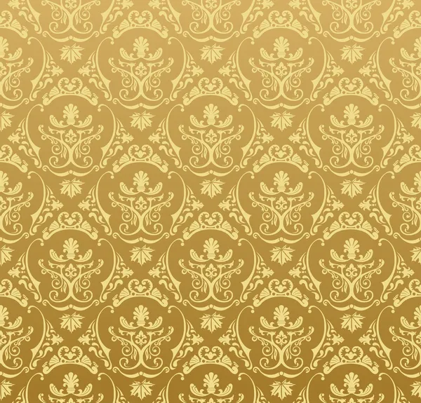 Naadloze achtergrond achtergrond floral vintage goud — Stockvector