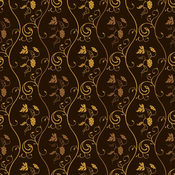 Fond d'écran sans couture décor de raisin vintage brun — Image vectorielle