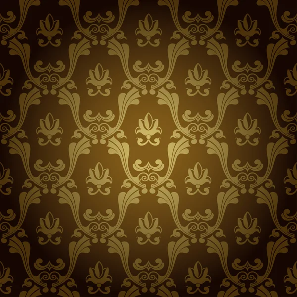 Seamless vintage wallpaper background stamping old gold — Stock Vector