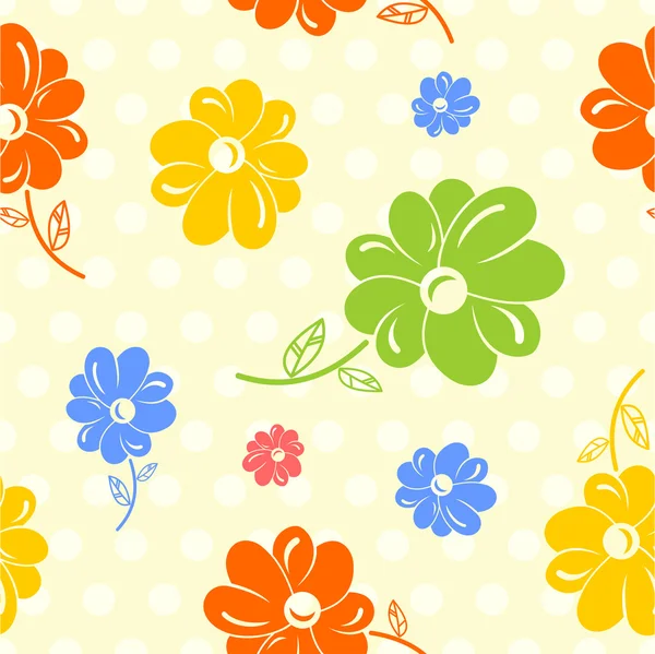 Colorful flowers seamless background — Stock Vector