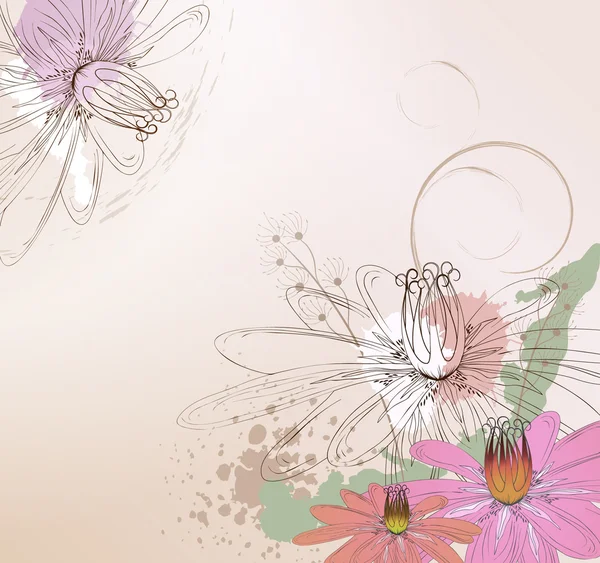 Fond floral avec Lotos — Image vectorielle