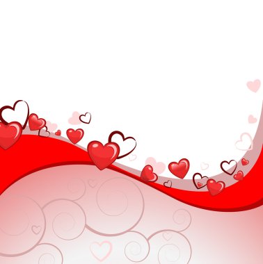 Vector illustration of Valentine's Day with hearts clipart