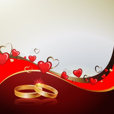 Background with hearts and rings clipart