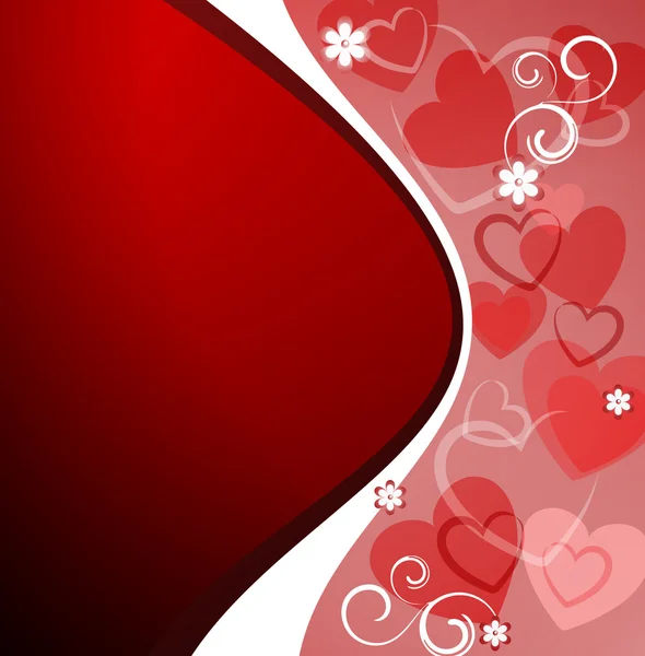 Vectorillustratie Van Valentijnsdag Met Hartjes Bloemmotief — Stockvector