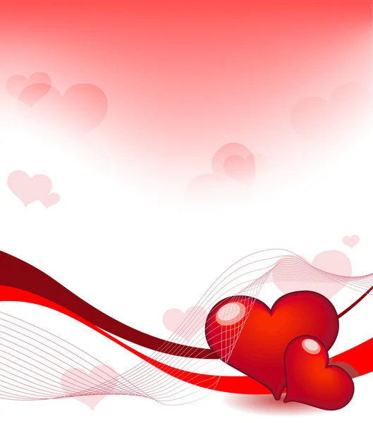 Ilustración Vectorial Del Día San Valentín Con Corazones — Vector de stock