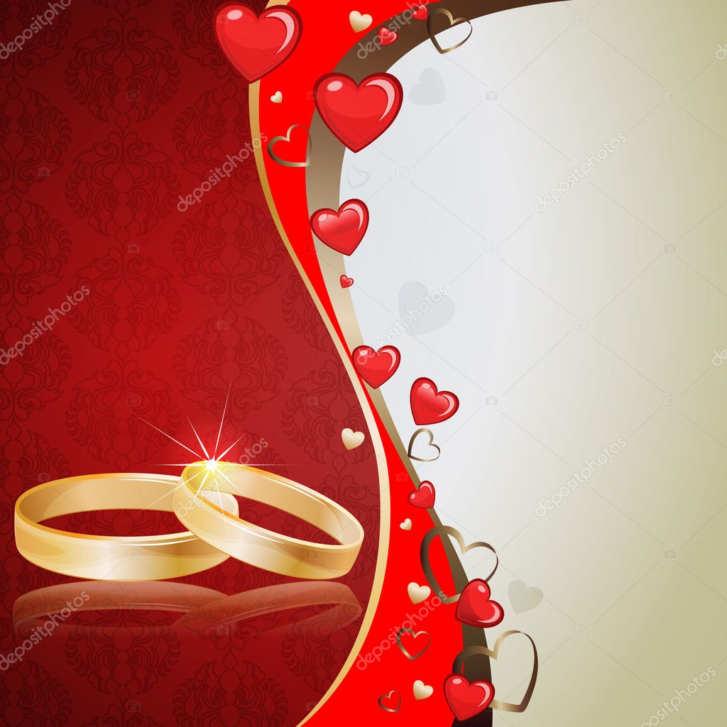 Background with hearts and rings Stock Vector Image by ©lentajka #4801587