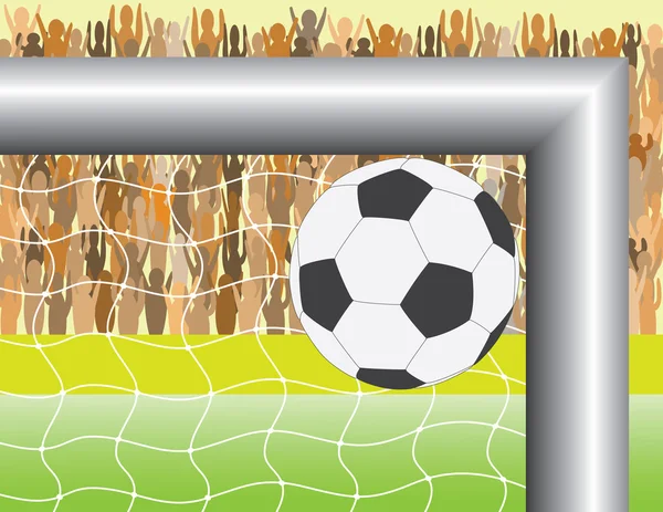Στόχος Μια Στόχευση Μπάλα Στο Γκολ Ποδόσφαιρο Ποδόσφαιρο Εικονογράφηση Φορέας — Διανυσματικό Αρχείο