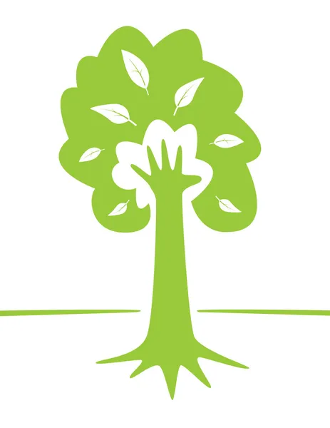 Mão Árvore Como Design Conceitual Ambiente Verde Ilustração Vector Eps —  Vetores de Stock
