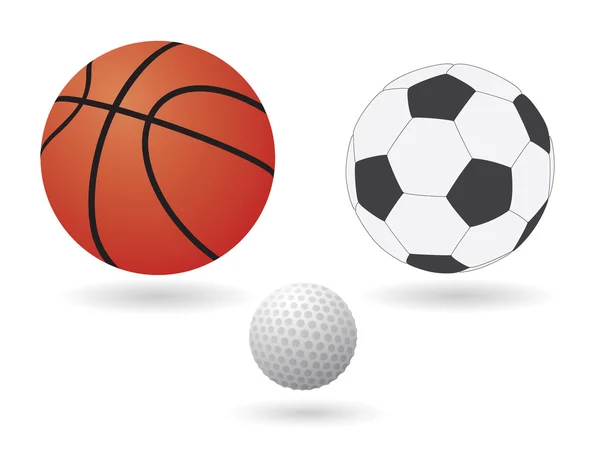 Piłki Nożnej Piłka Nożna Koszykówki Golf Piłki Plik Eps Wektor — Wektor stockowy