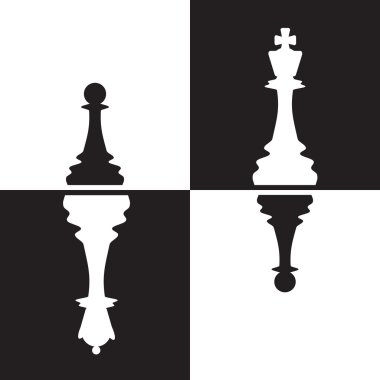 Chessmen reflection clipart