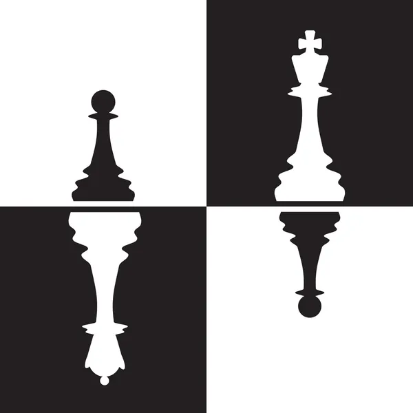 Chessmenna reflektion — Stock vektor