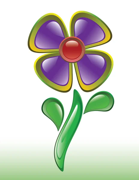 Abstracte glanzende paarse bloem — Stockvector