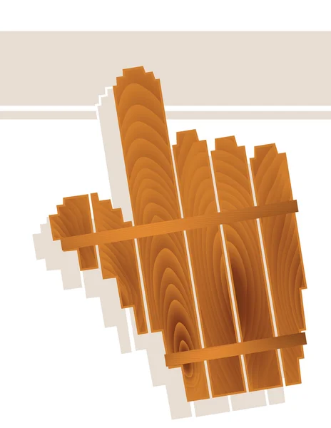 Wood grain hand cursor — Stock Vector