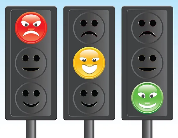 Smiley semáforo — Vetor de Stock