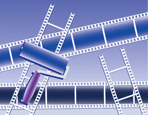 Ταινίες και κυλινδρικό χρωστήρα — Διανυσματικό Αρχείο