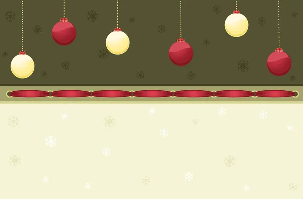 Tarjeta de Navidad con adornos — Vector de stock