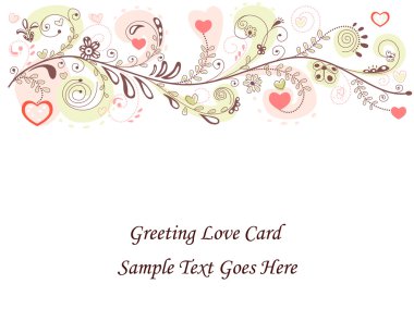 Valentines Day Greeting Card. Over white background. Vector illustration saved as EPS AI 8, no gradients, no effects, easy print. clipart