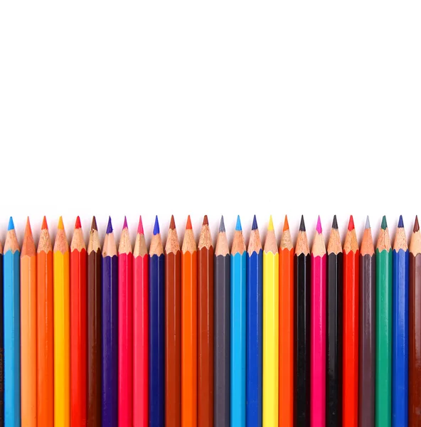 Lápis coloridos, isolados, sobre fundo branco — Fotografia de Stock