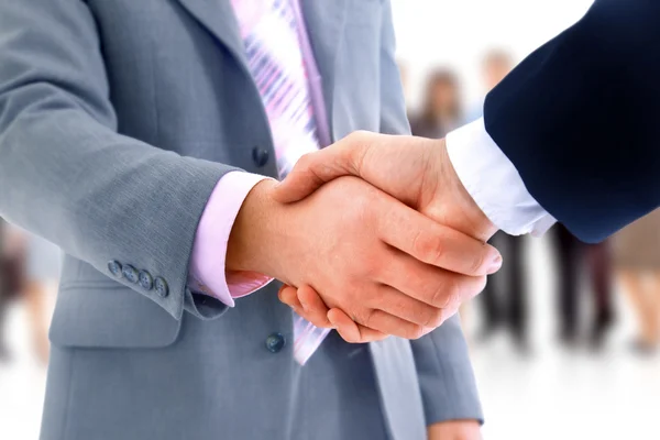 Handshake samostatný obchodní pozadí — Stock fotografie