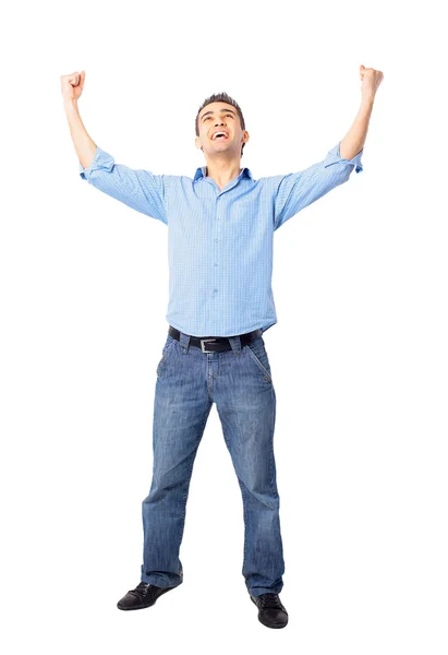 Portret człowieka podekscytowany, ciesząc się sukces — Zdjęcie stockowe