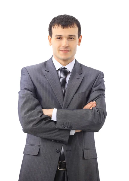 Retrato de um jovem bonito em um terno de negócios . — Fotografia de Stock