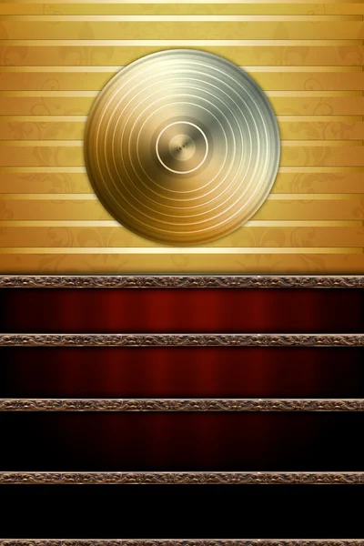 Музичний фон з Золотий диск — стокове фото