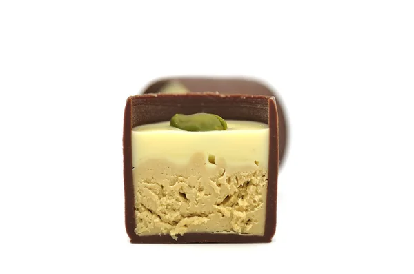 Schokoladenbonbons mit Pistazien — Stockfoto