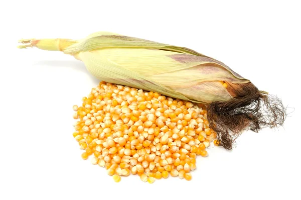 Stapel van maïs en maïskolf — Stockfoto