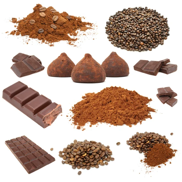 Conjunto de chocolate y café — Foto de Stock