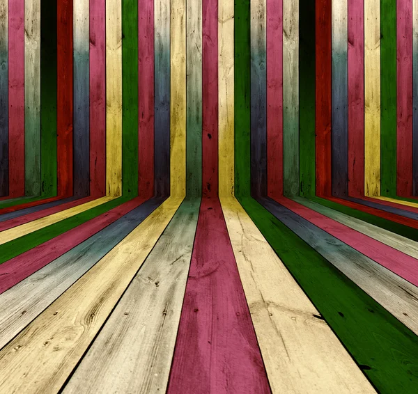 Veelkleurige houten kamer — Stockfoto
