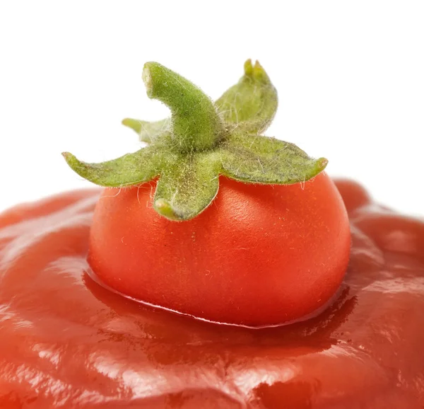 Tomate Cherry y Ketchup —  Fotos de Stock