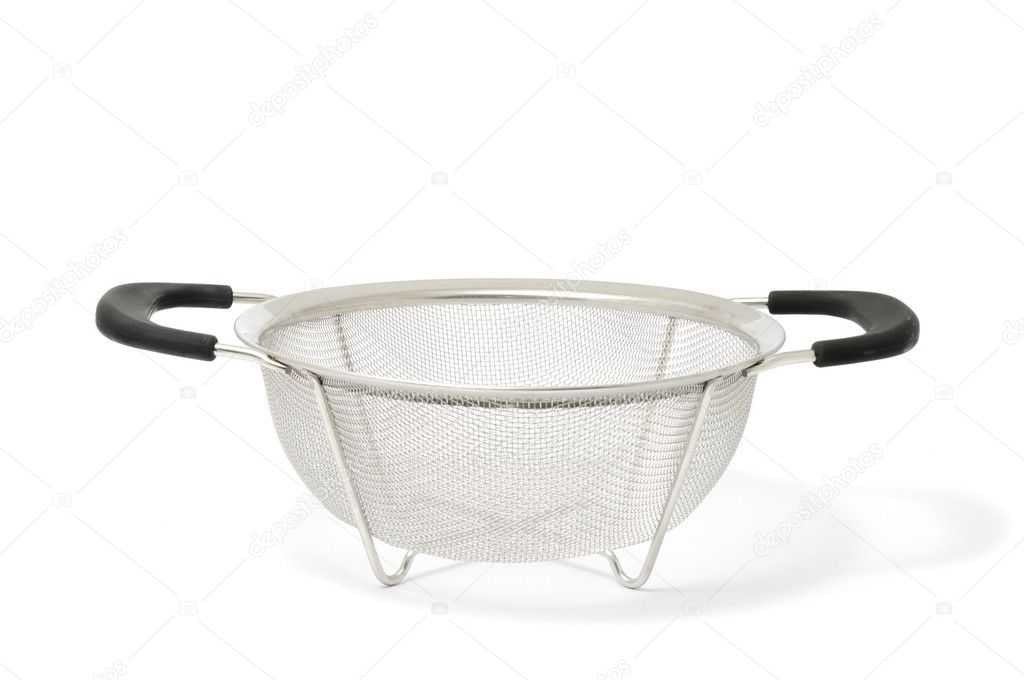 A colander with two handles isolated on a white background