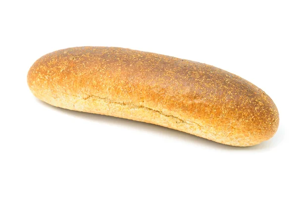 一条白色背景上孤立的麸皮面包 — 图库照片
