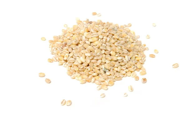 Pile of Pearl Barley Isolated on White Background — Stock Photo, Image