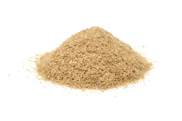 Pile of Wheat Bran Isolated on White Background — Stock Photo, Image