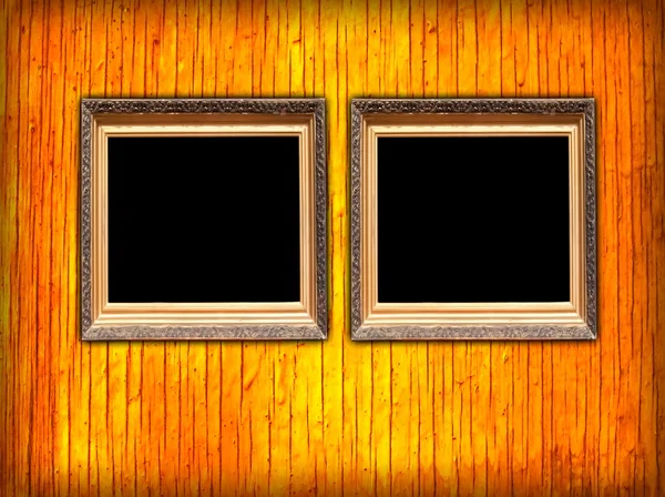 Dois quadros em branco na parede — Fotografia de Stock