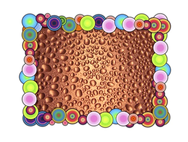 Multicolored Frame with Water Drops — Stock Photo, Image