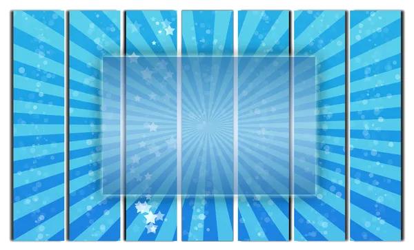 Quadro transparente em fundo azul — Fotografia de Stock