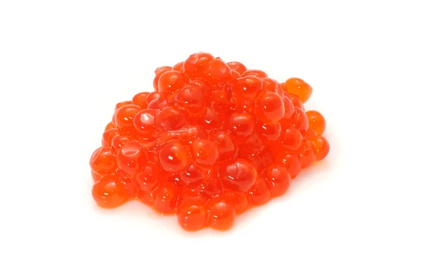 Caviar rojo aislado sobre fondo blanco — Foto de Stock