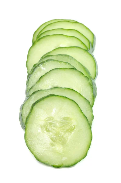 Sliced Cucumber Isolated on White Background — Stock Photo, Image