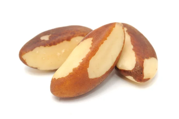 Brazil Nuts Close-up Isolated on White Background — Stock Photo, Image