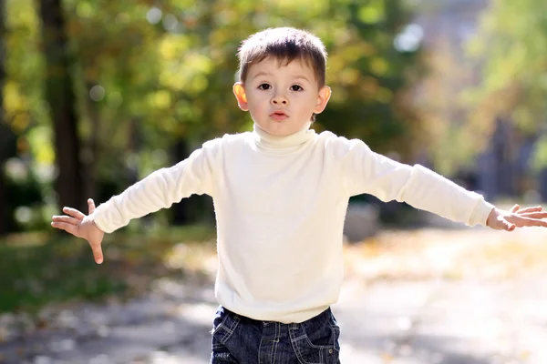 Closeup portrait of beautiful little boy — Stock Photo, Image
